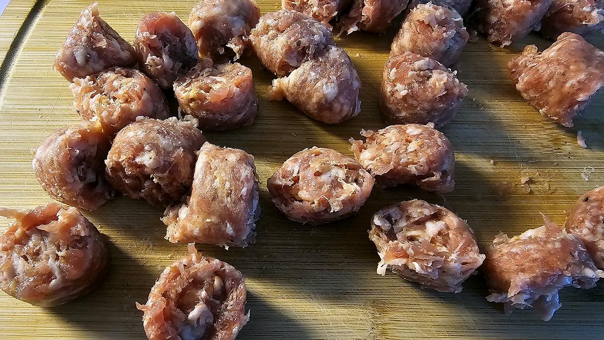 recette Pâtes gourmandes à la tomate et saucisse poêlée