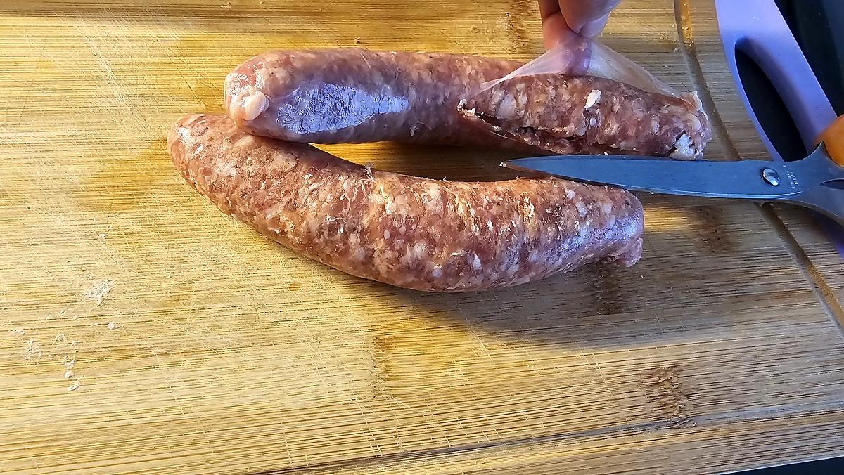 recette Pâtes gourmandes à la tomate et saucisse poêlée