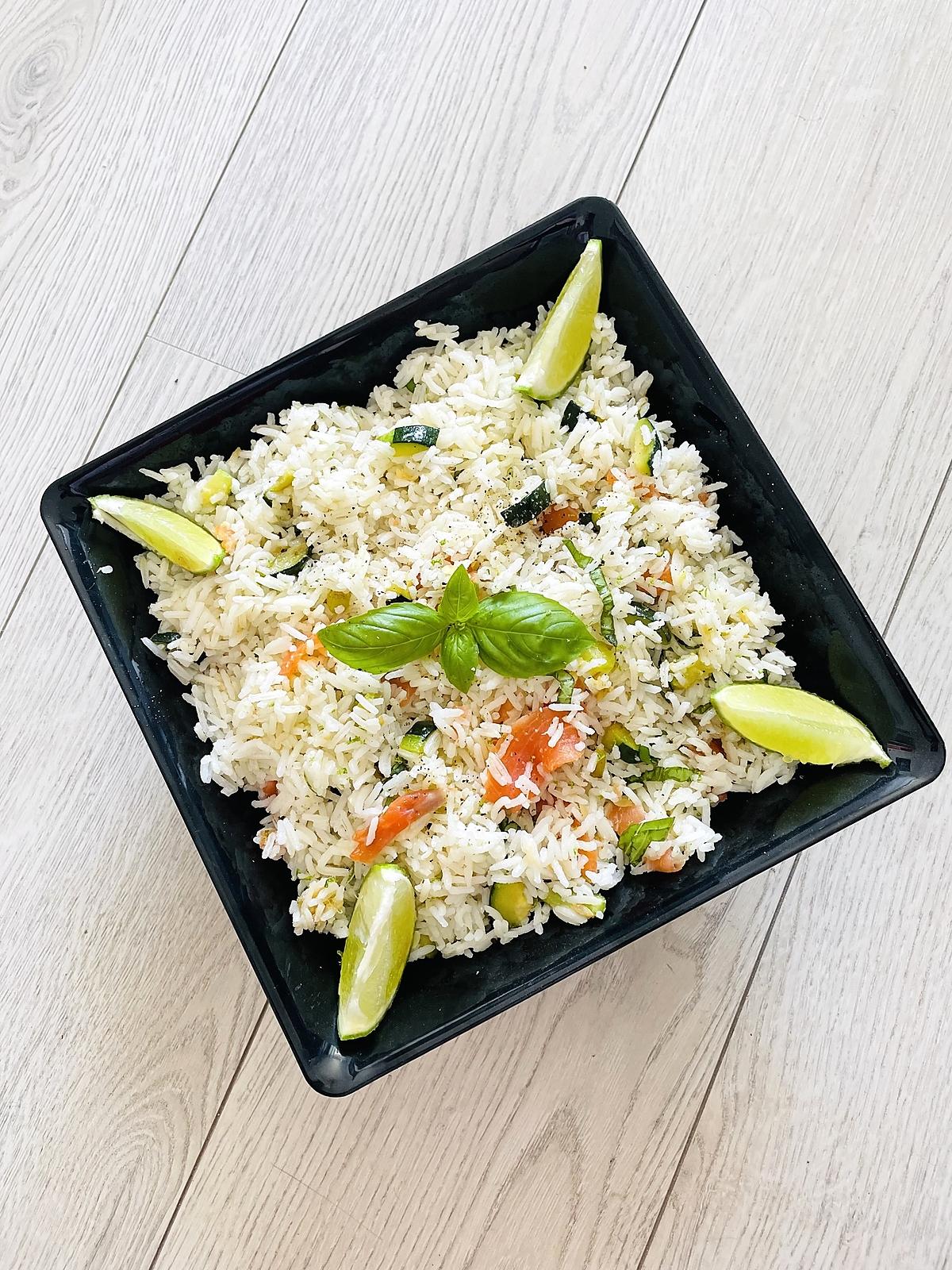 recette Salade de riz au saumon fumé