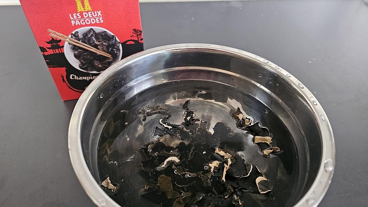 recette Wonton au poulet , champignons noir et ciboule
