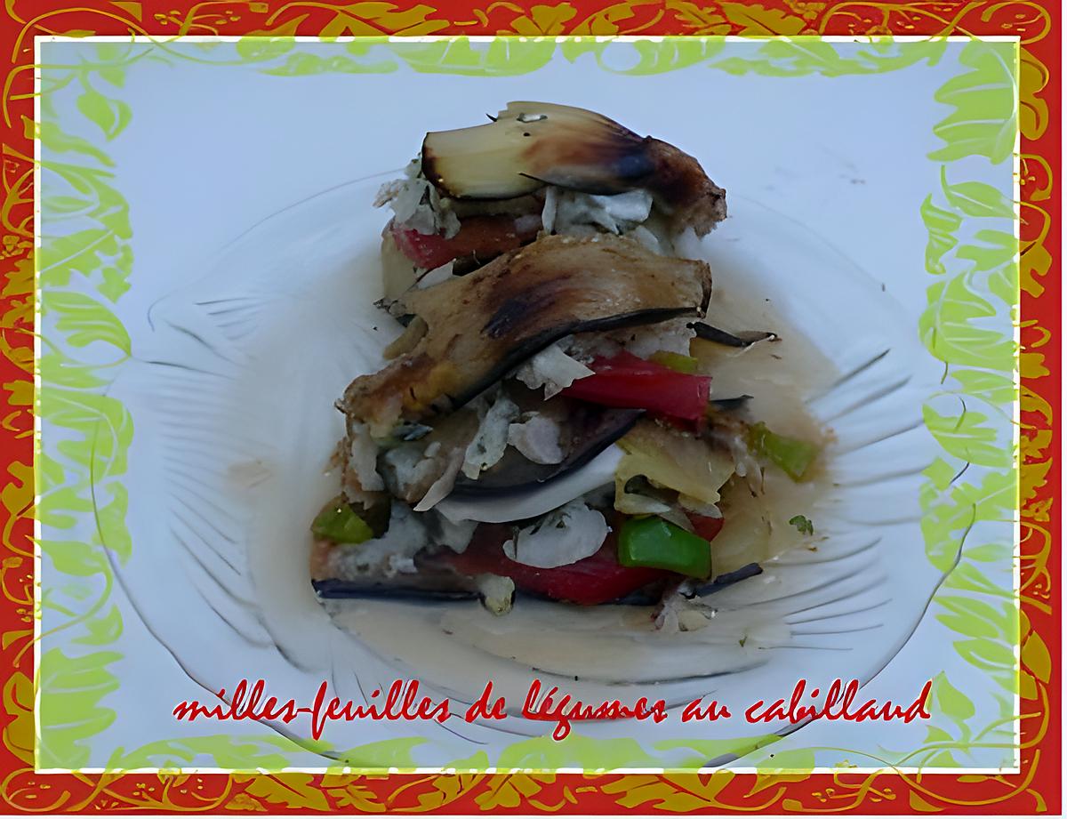 recette milles-feuilles de légumes au cabillaud