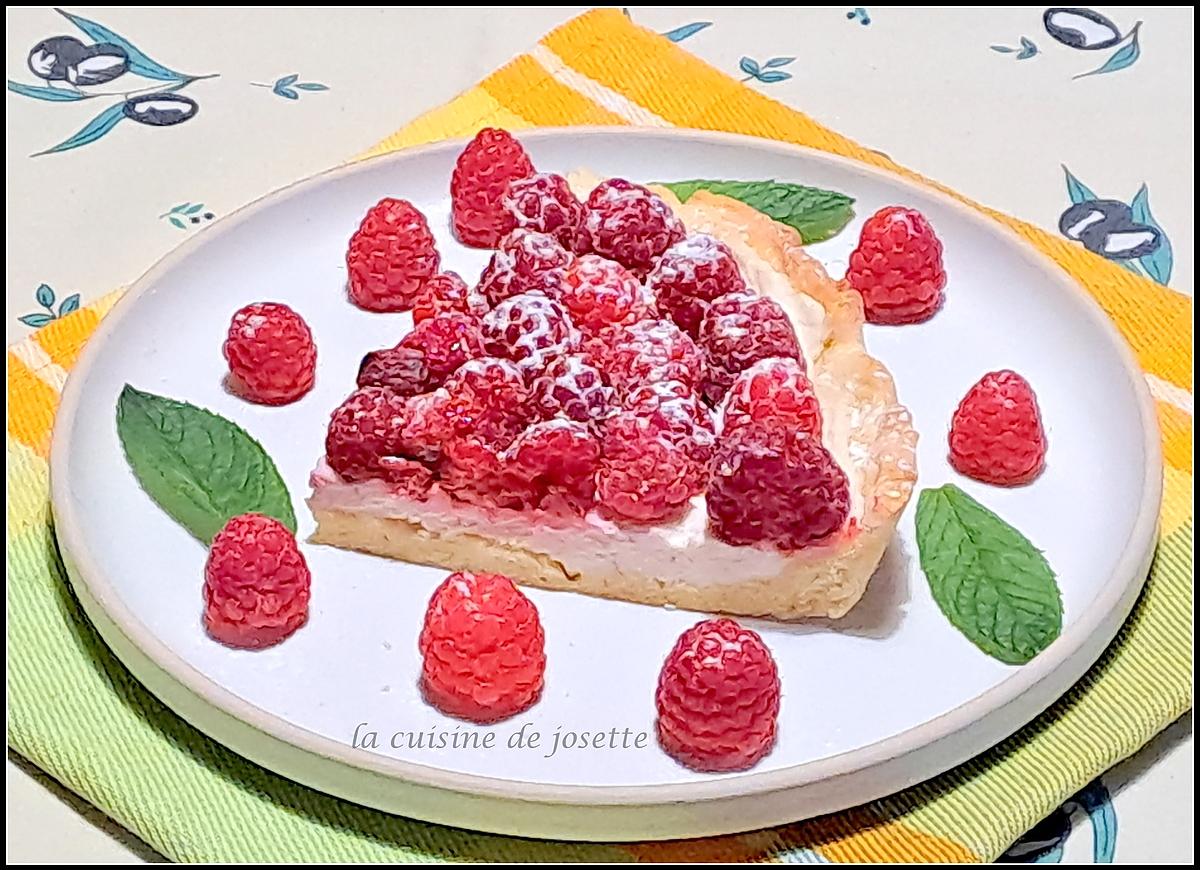 recette tarte aux framboises et mascarpone/ pate réalisé au thermomix