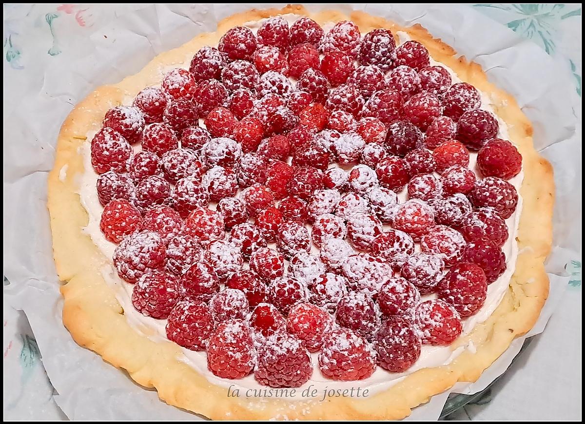 recette tarte aux framboises et mascarpone/ pate réalisé au thermomix