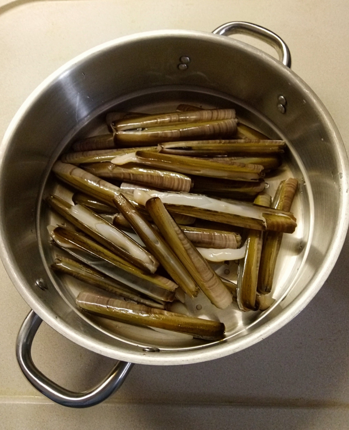 recette COUTEAUX EXTRA FRAIS / PERSILLADE À LA PLANCHA.
