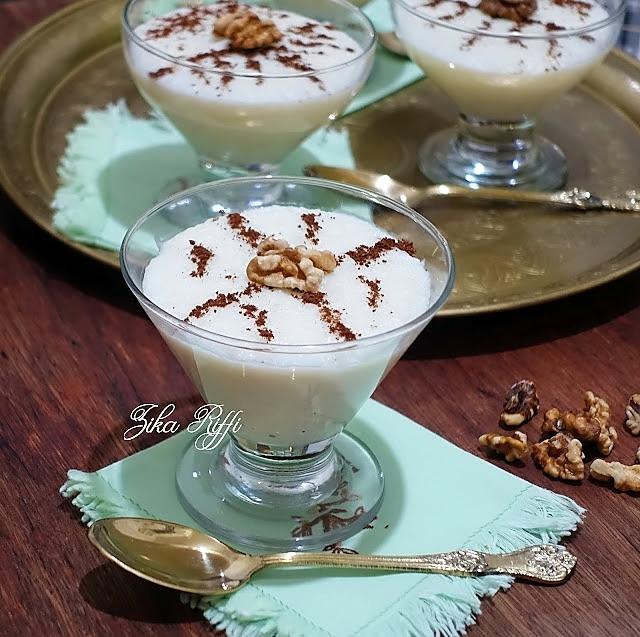 recette RIZ AU LAIT AU MAHLEPI-MAÏZENA-NOIX ET CANNELLE