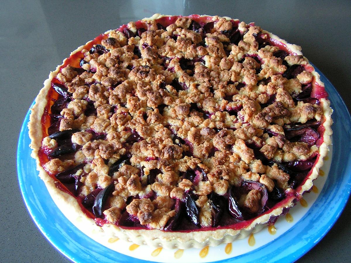 recette Tarte streusel alsacienne aux prunes et à la cannelle