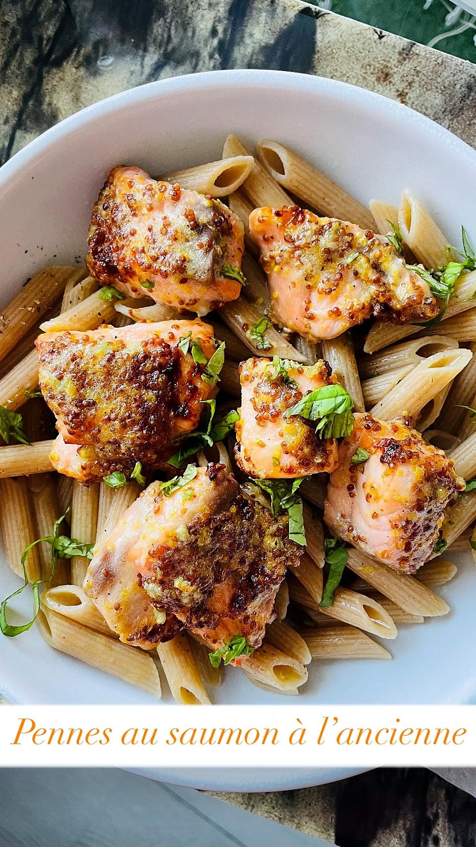 recette Pennes au saumon à l’ancienne