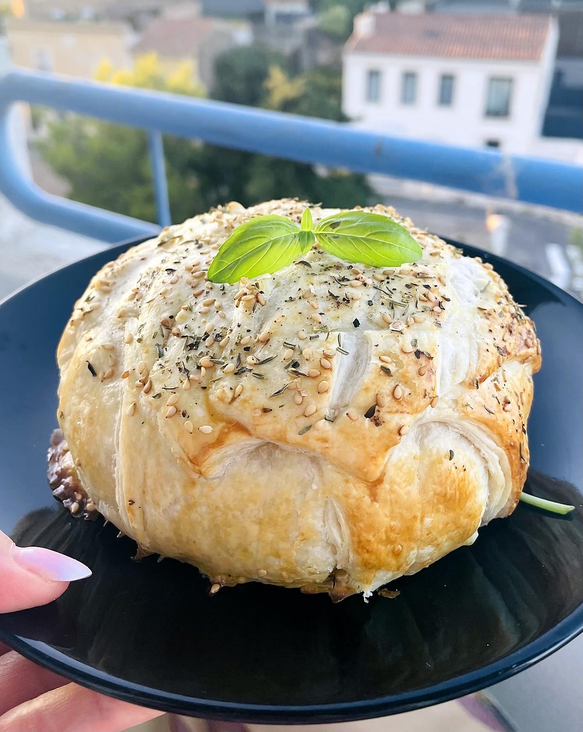recette Camembert feuilleté aux petits lardons et miel