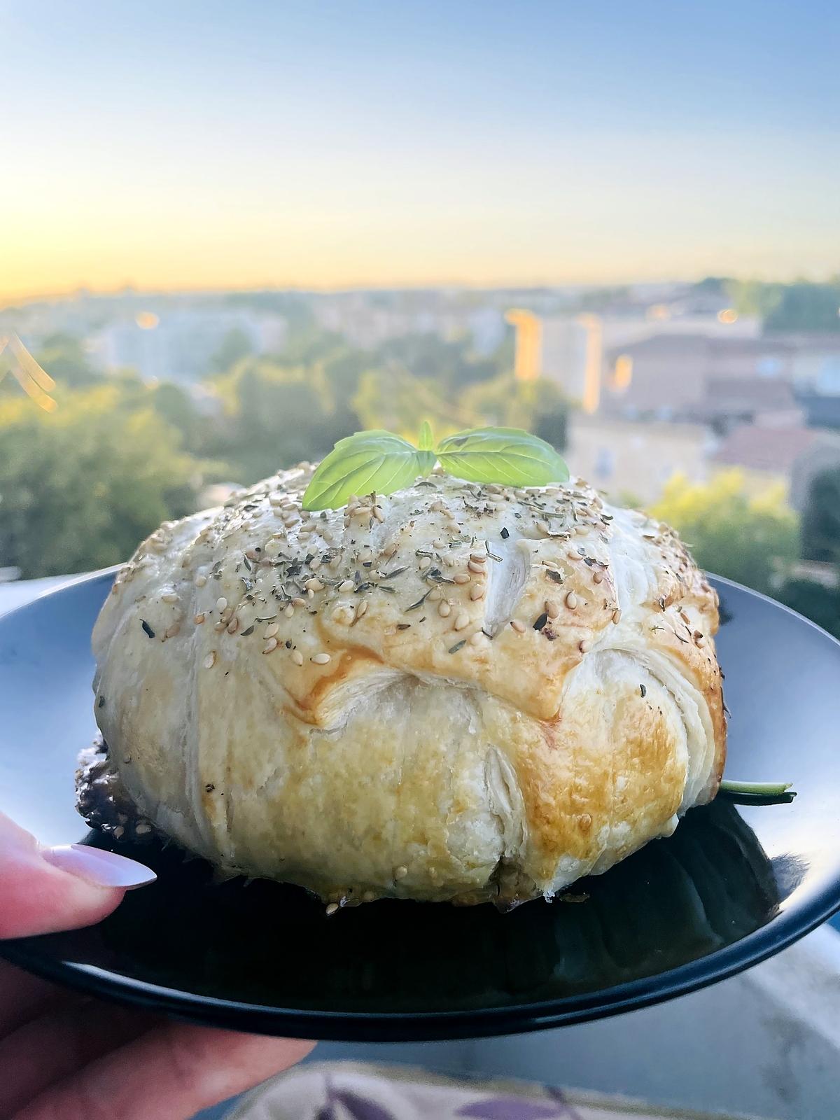 recette Camembert feuilleté aux petits lardons et miel