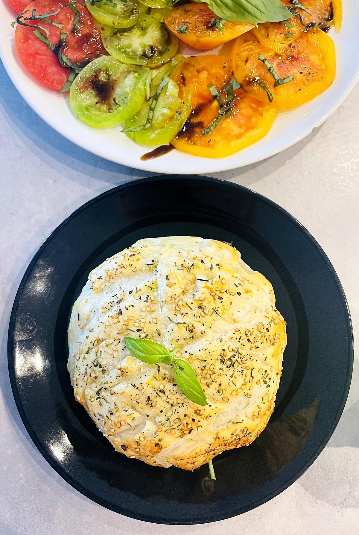recette Camembert feuilleté aux petits lardons et miel