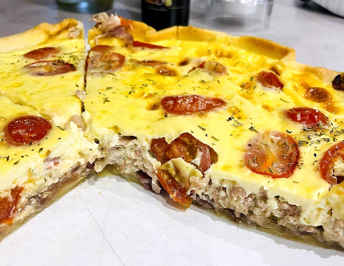 recette Quiche au thon et tomates cerises