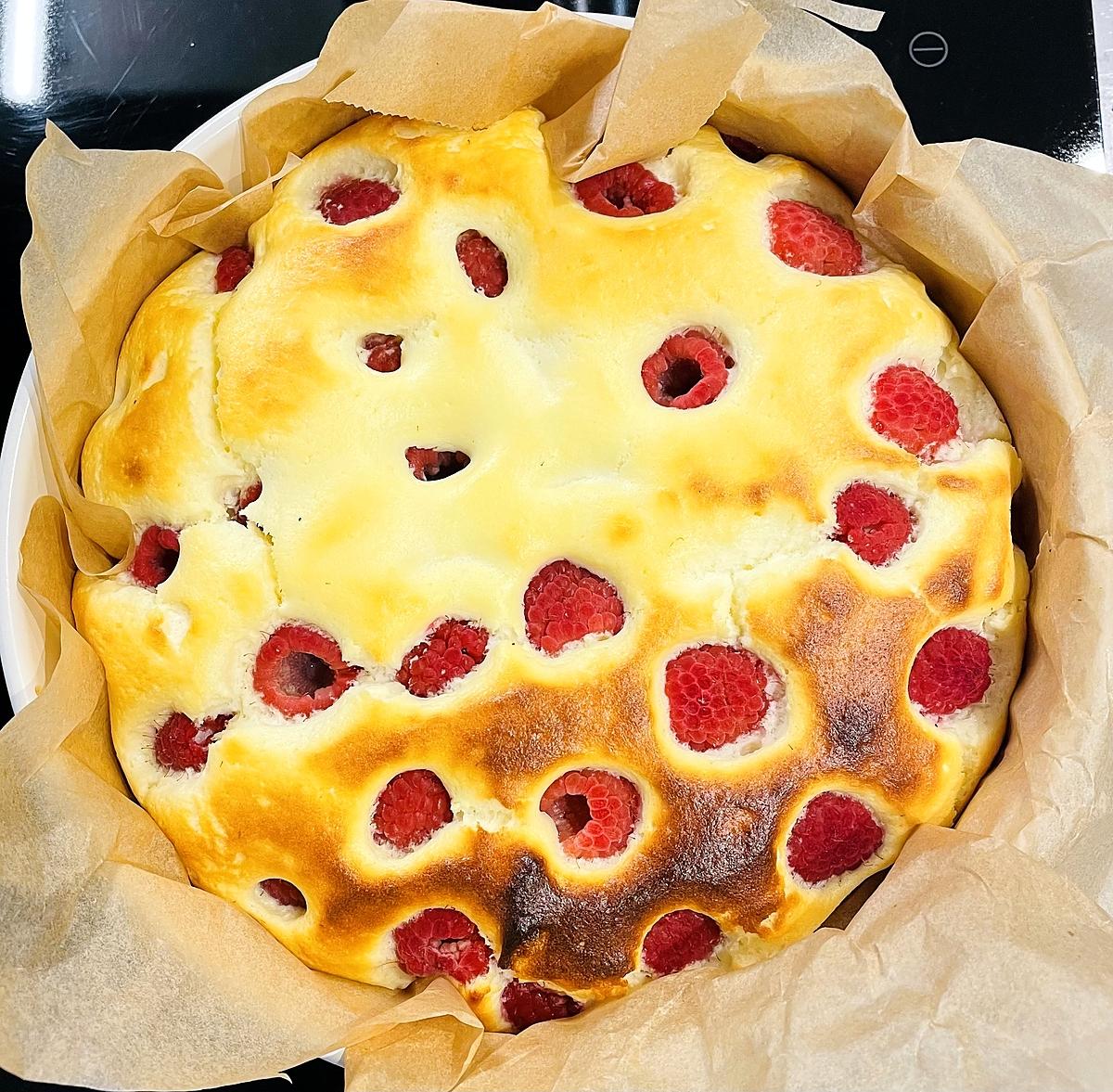 recette Gâteau diététique au skyr et aux framboises