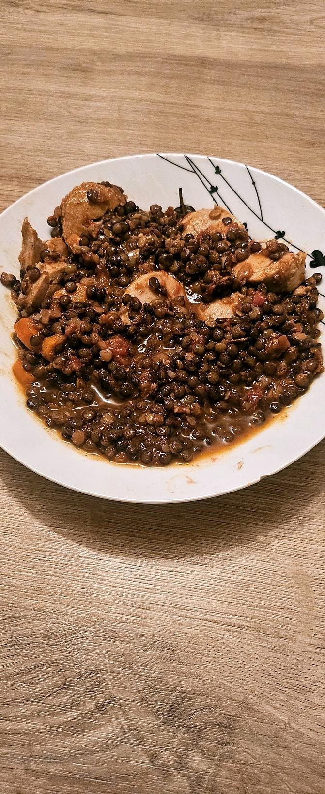 recette Lentilles au boudin blanc