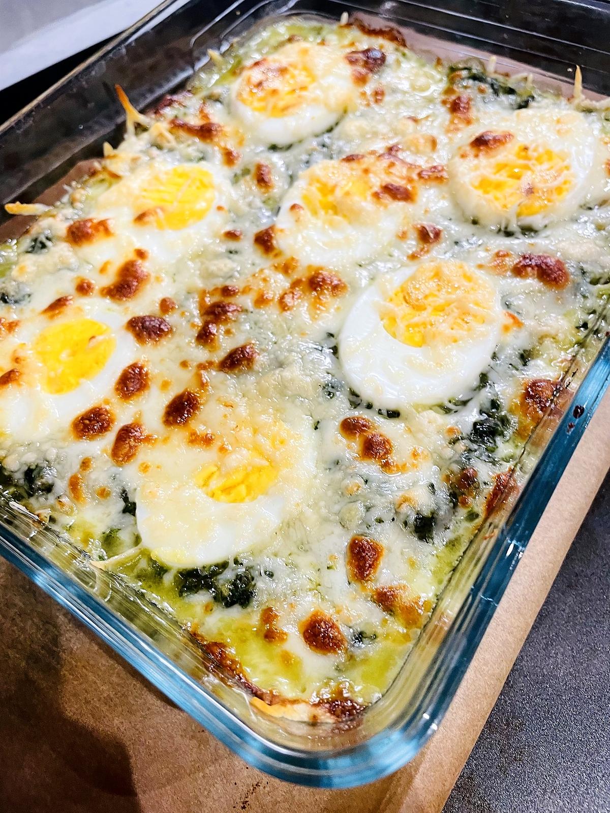 recette gratiné d'épinards aux oeufs durs