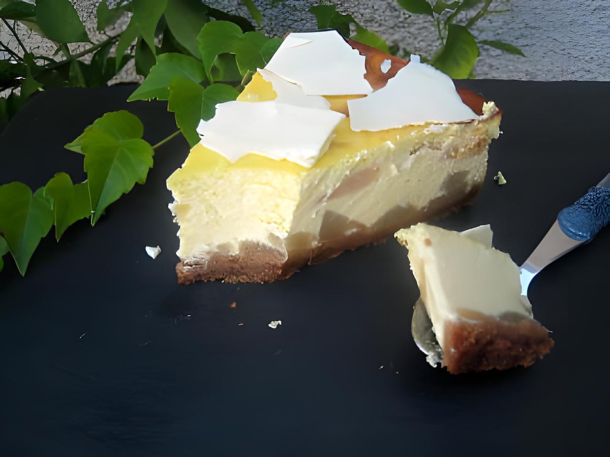 recette Cheesecake poires-chocolat blanc