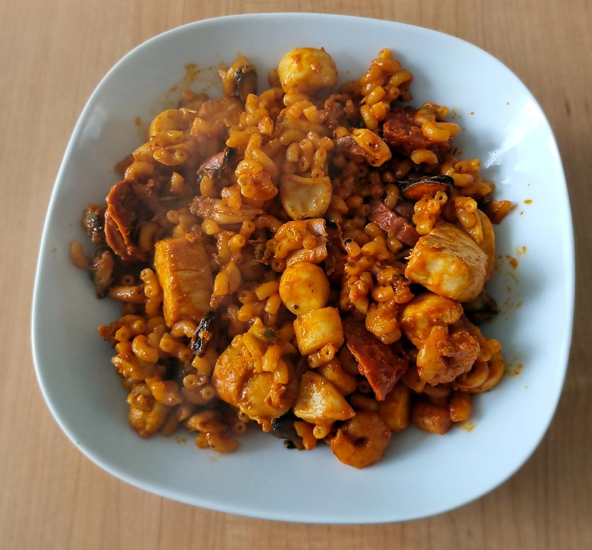 recette Coquillettes façon paella