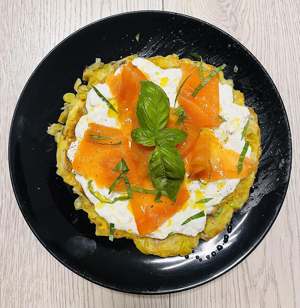 recette Galette de poireaux au saumon fumé