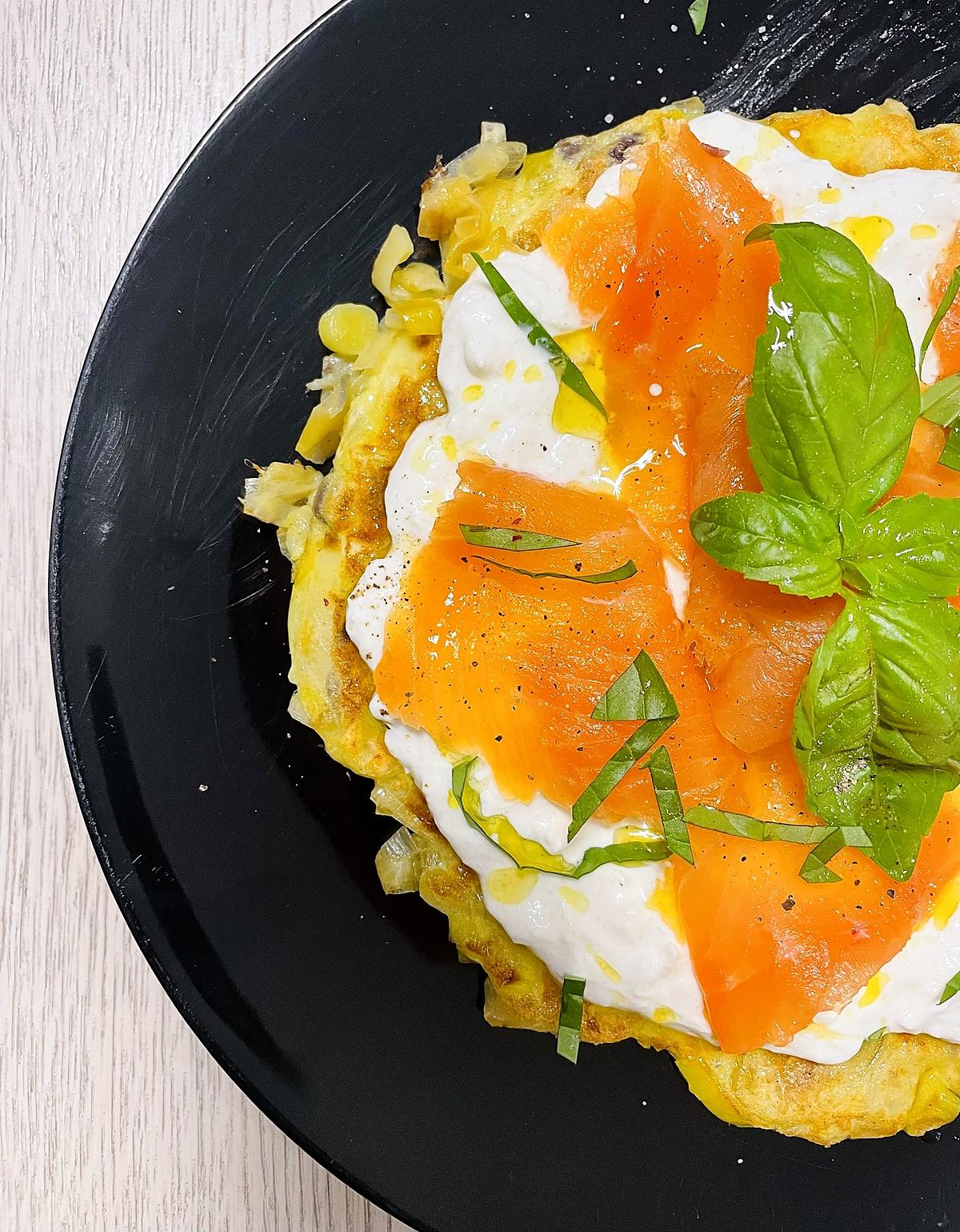recette Galette de poireaux au saumon fumé