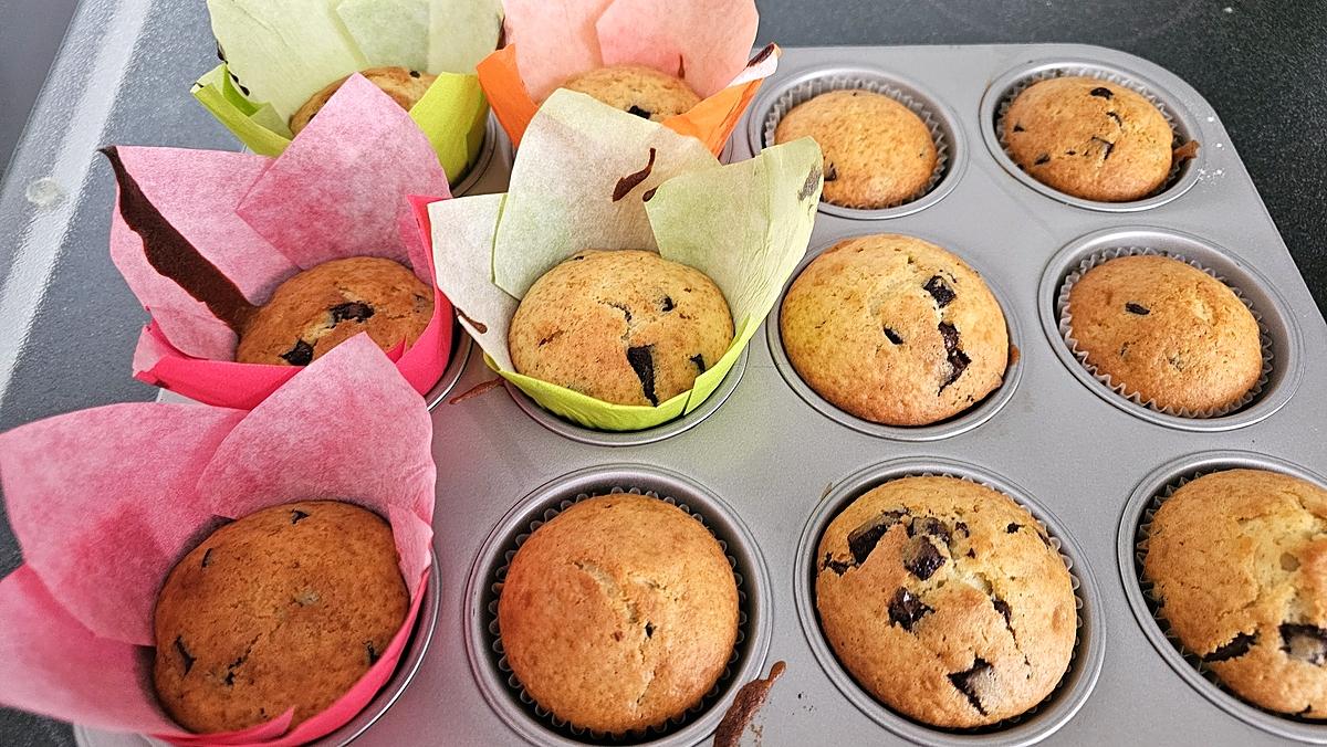 recette Muffins aux pépites de chocolat