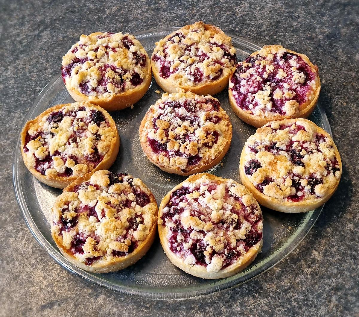 recette Tartelettes crumble,amande et framboises