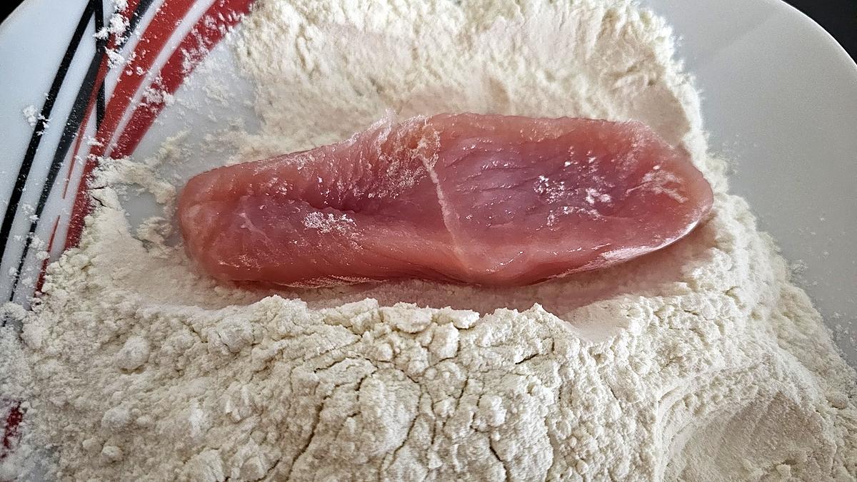 recette Escalope de dinde dorée et croustillante, sauce aux champignons et parmesan