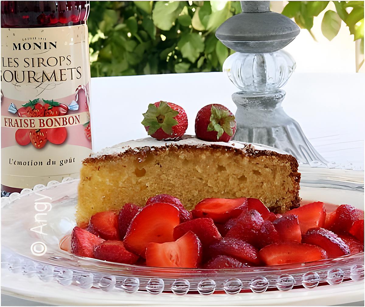 recette Gâteau Ricotta (agrumes) & salade de fraises....