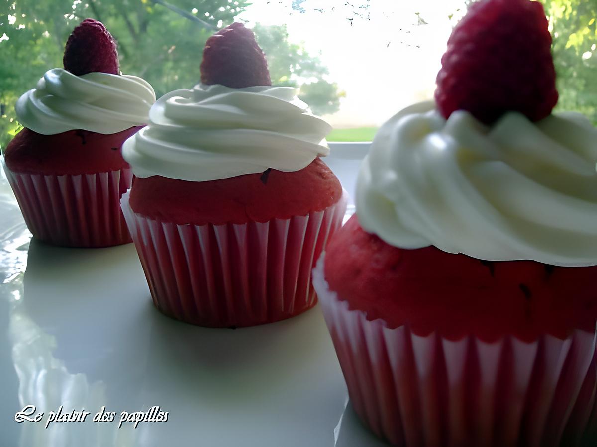 recette ~Cupcakes Red Velvet glacés au fromage à la crème~ 