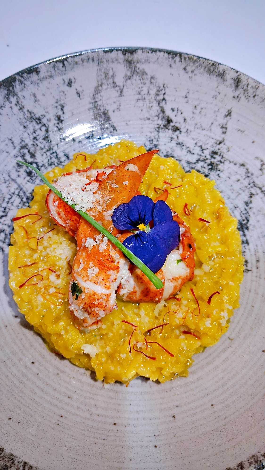 Risotto alla milanese con attice