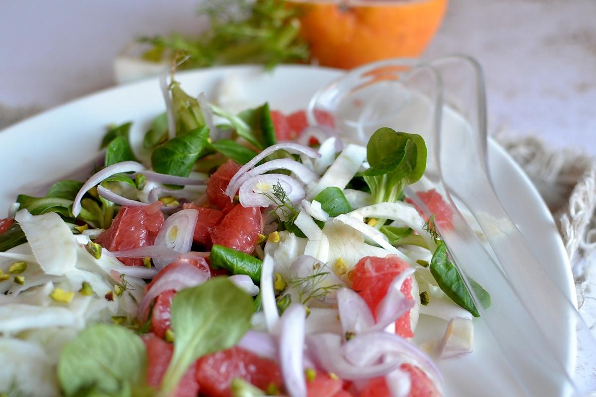 recette Salade fenouil mâche pamplemousse