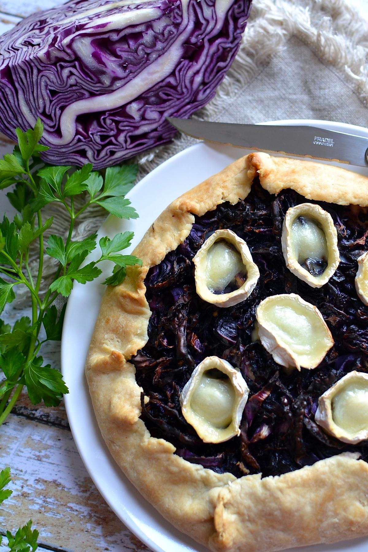 recette Tarte au chou rouge et fromage de chèvre