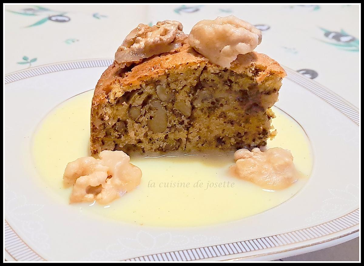 recette gateau aux noix et sa crème anglaise