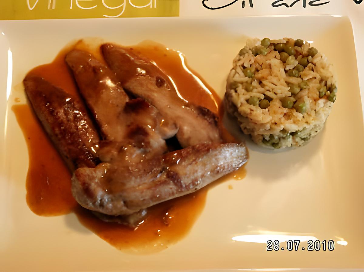 recette Aiguillettes de canard, sauce orange et miel