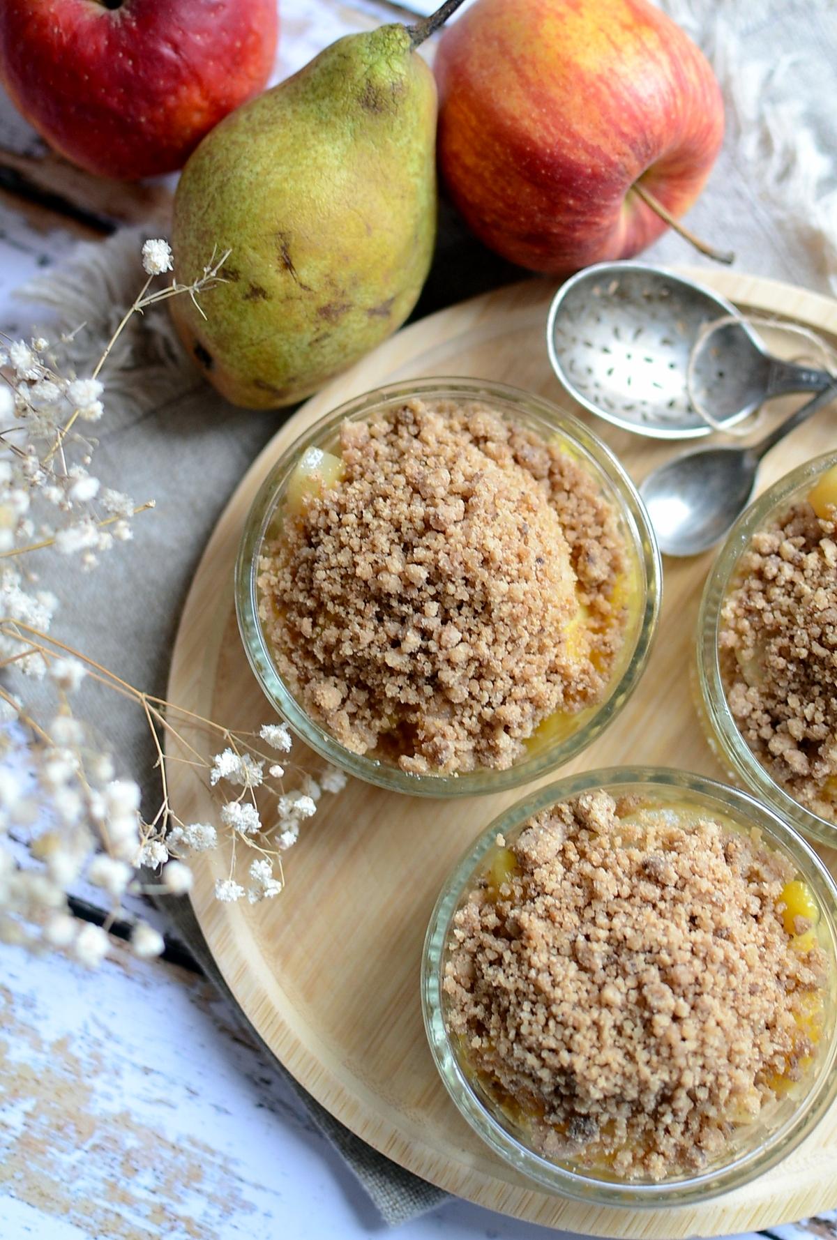 recette Crumble poire pomme sans four