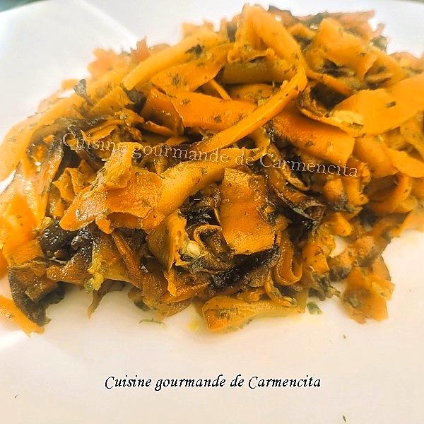 recette Tagliatelles de carottes au beurre ail des ours