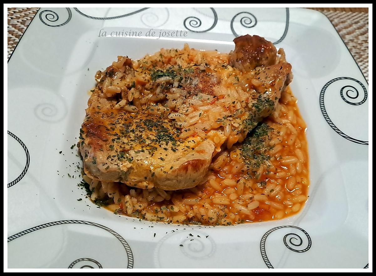 recette cotes de porc riz tomates