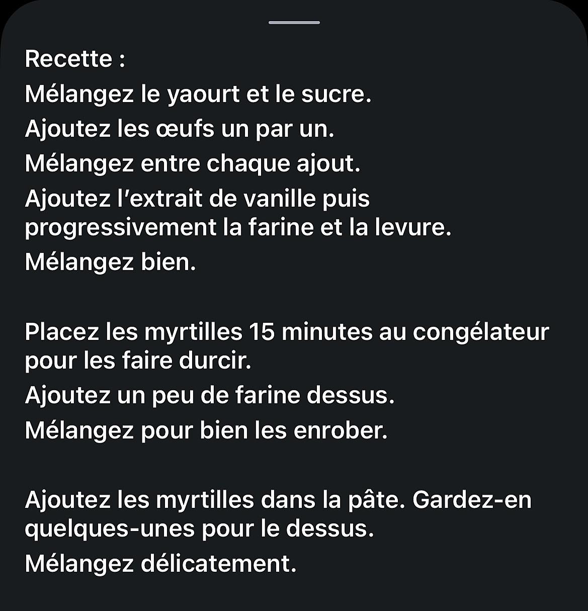recette Muffins aux Myrtilles