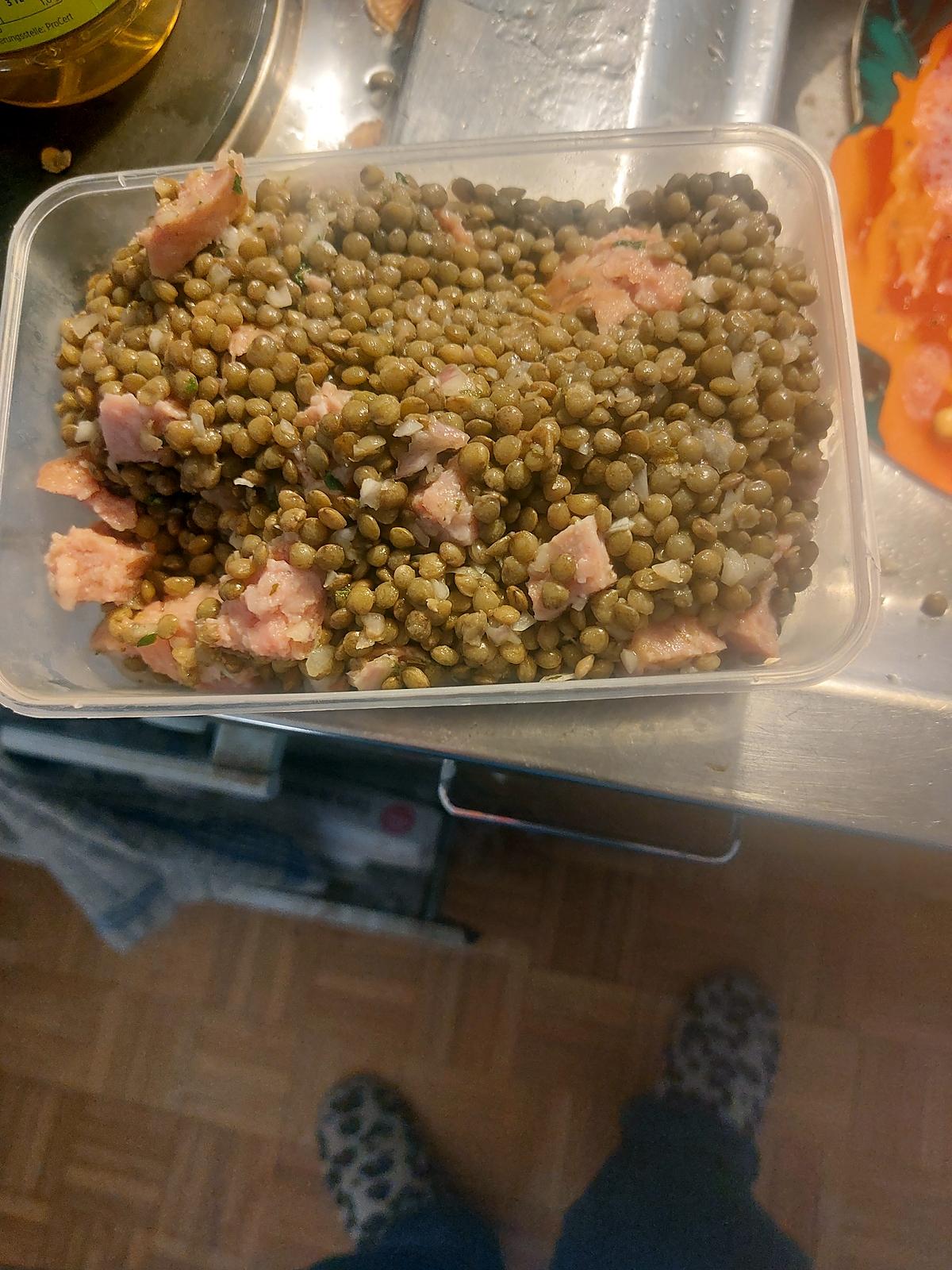 recette Salade de lentilles à la Vaudoise (lyonnaise)