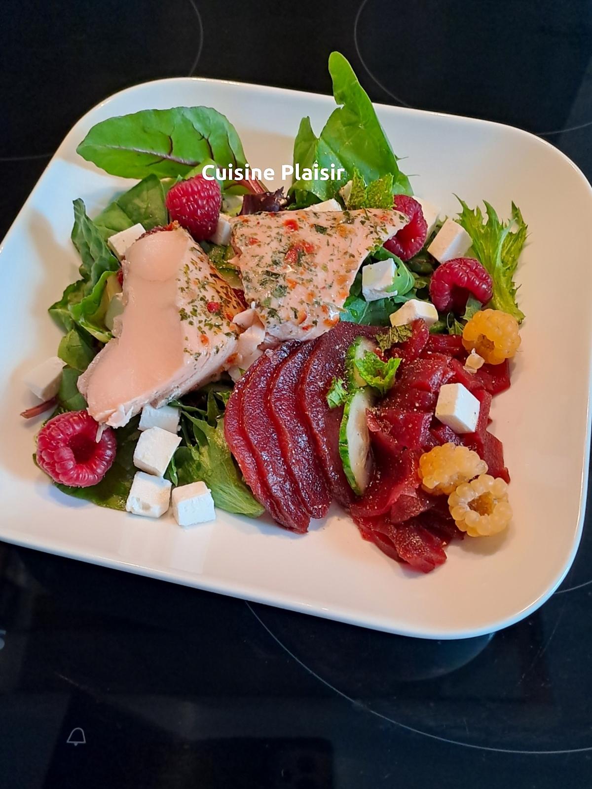 recette Salade de betteraves à la feta framboises et menthe
