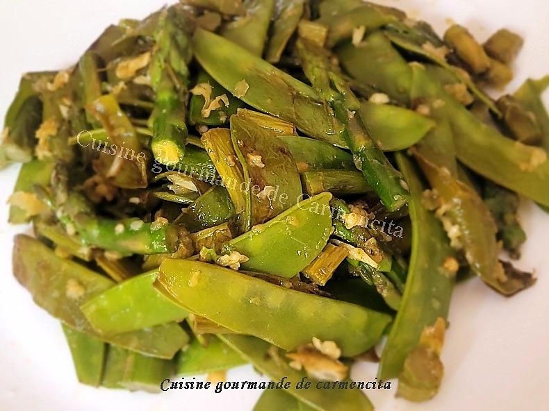 recette Tagliatelles aux pois gourmands et asperges vertes