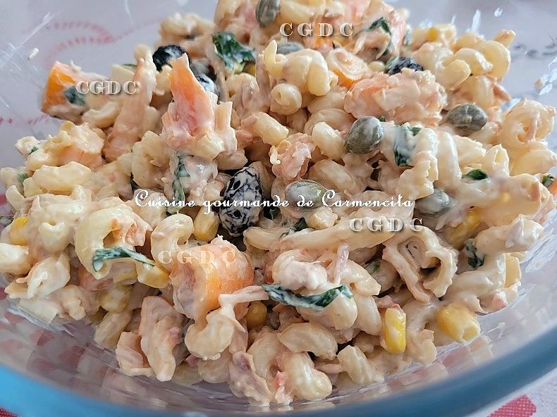 recette Salade de pâtes sauce au yaourt grec