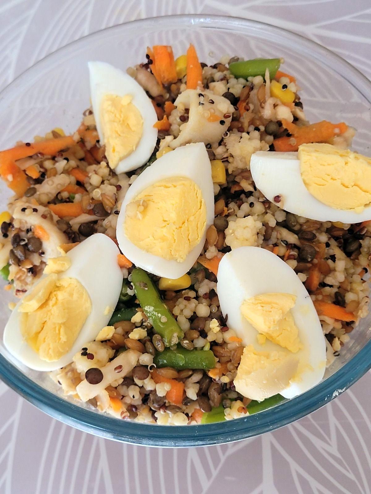 recette Salade de petit épeautre lentilles et quinoa