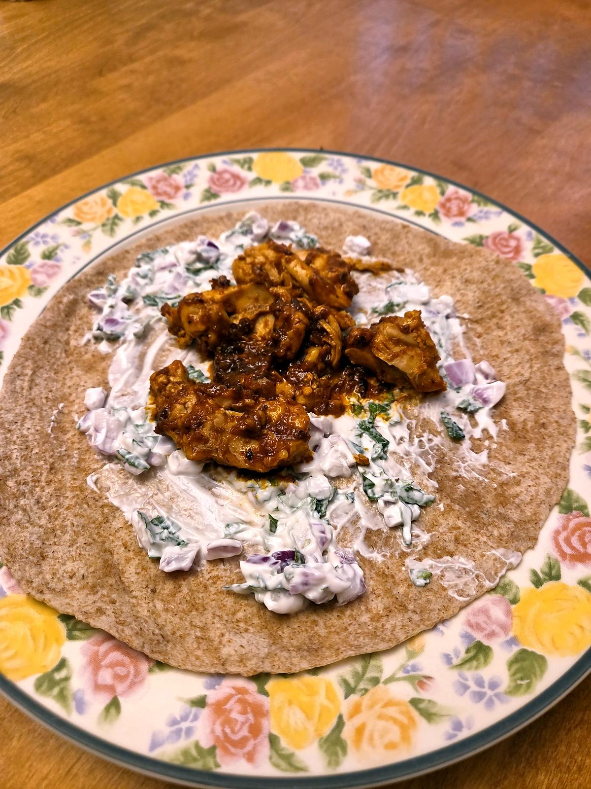 recette WRAPS DE POULET MAROCAIN À LA MENTHE