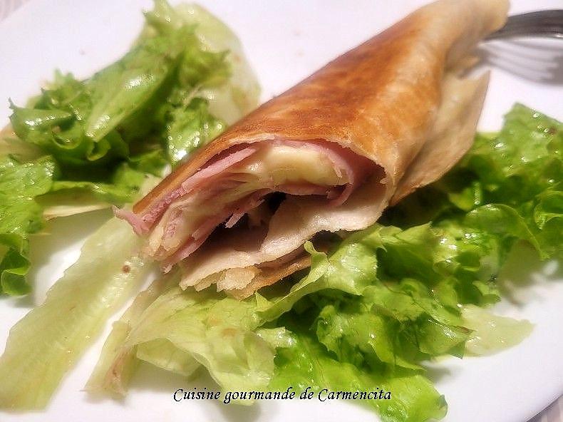 recette Wraps de blé au jambon et gruyère