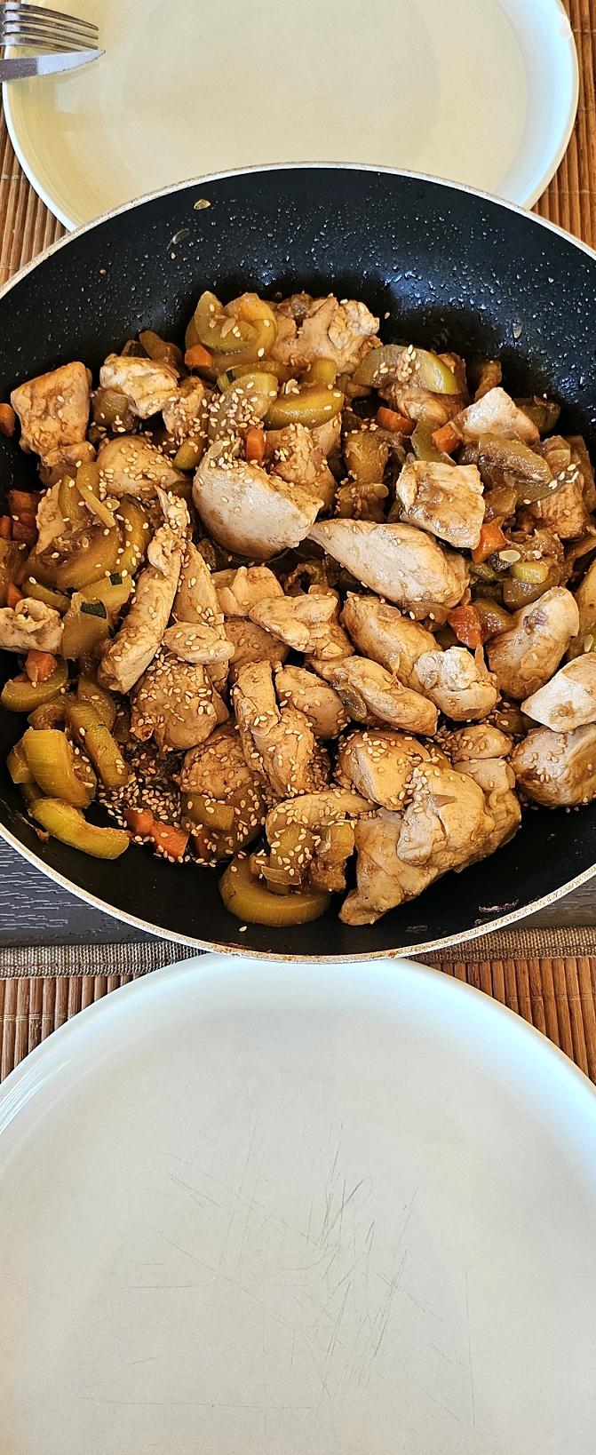 recette Poulet sauté à la sauce soja-miel