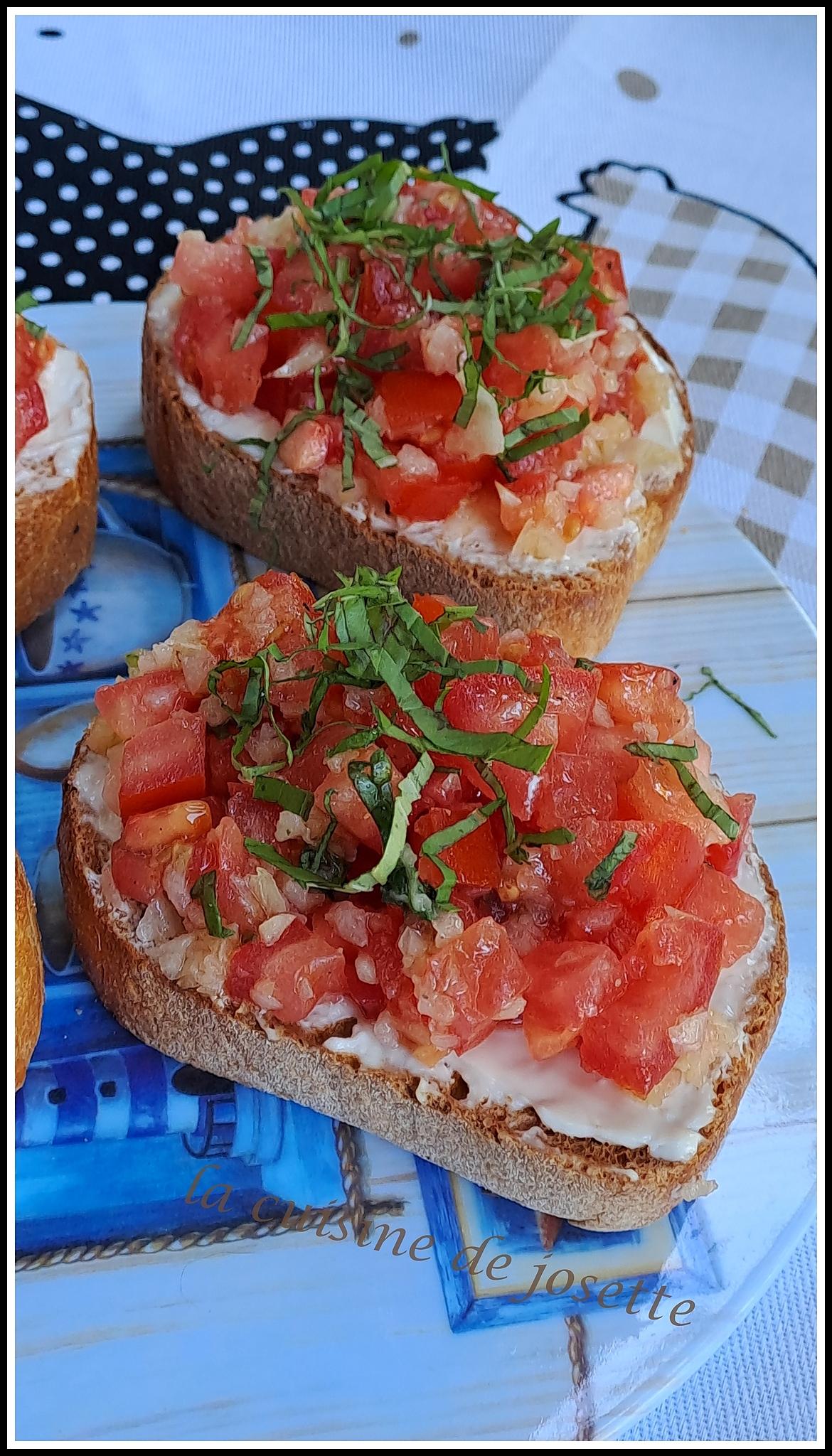 recette bruschetta tomates basilic et vache qui rit