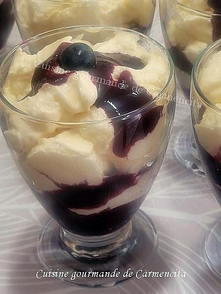 recette Mousse de mascarpone au coulis de myrtilles