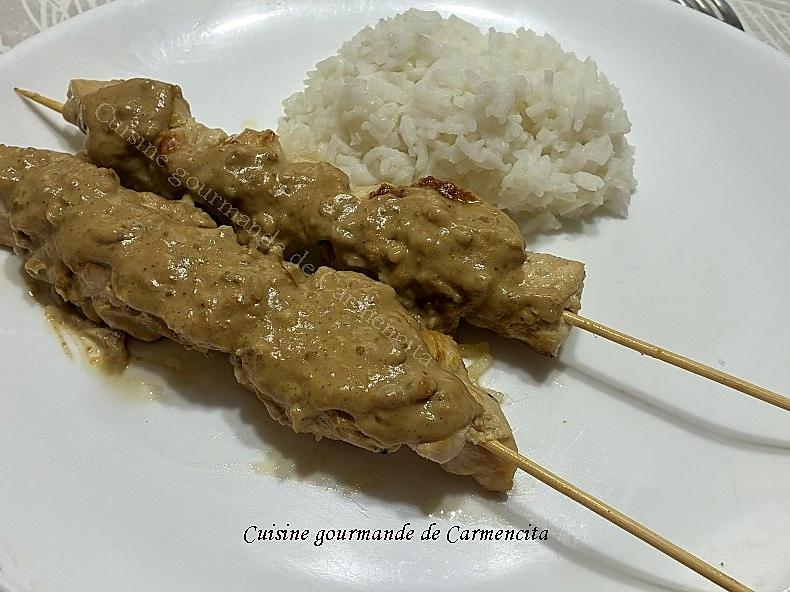 recette Brochette de poulet sauce Satay