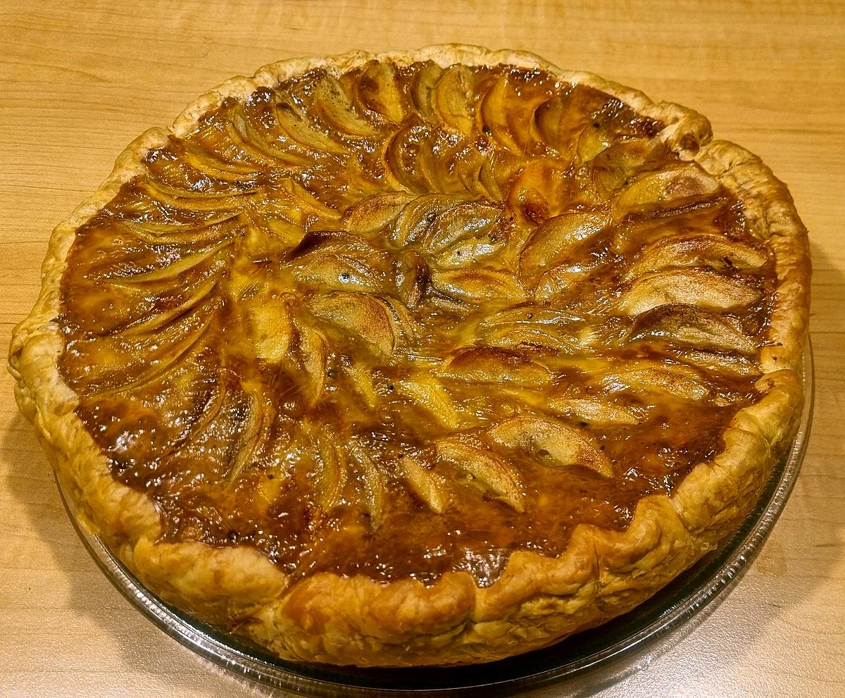 recette Tarte mille feuilles de pomme de terre à la cancoillotte
