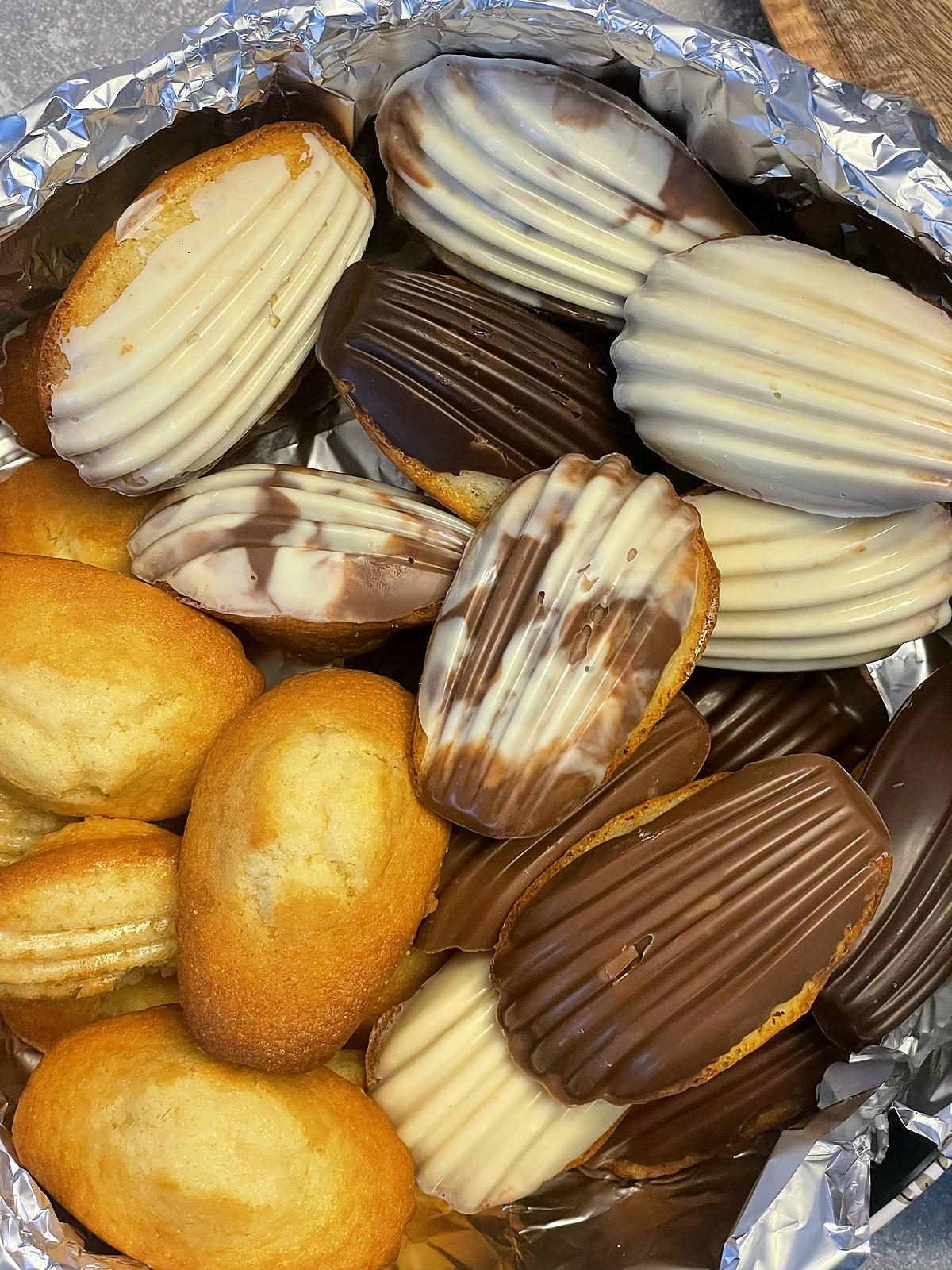 recette Madeleines moelleuses  coque chocolat
