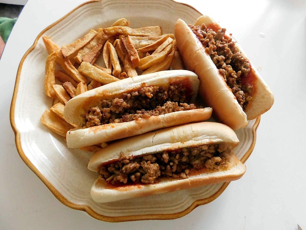 recette Hot dog à la viande hachée